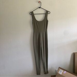 PrettyLittleThing Olive Green Sleeveless Jumpsuit
